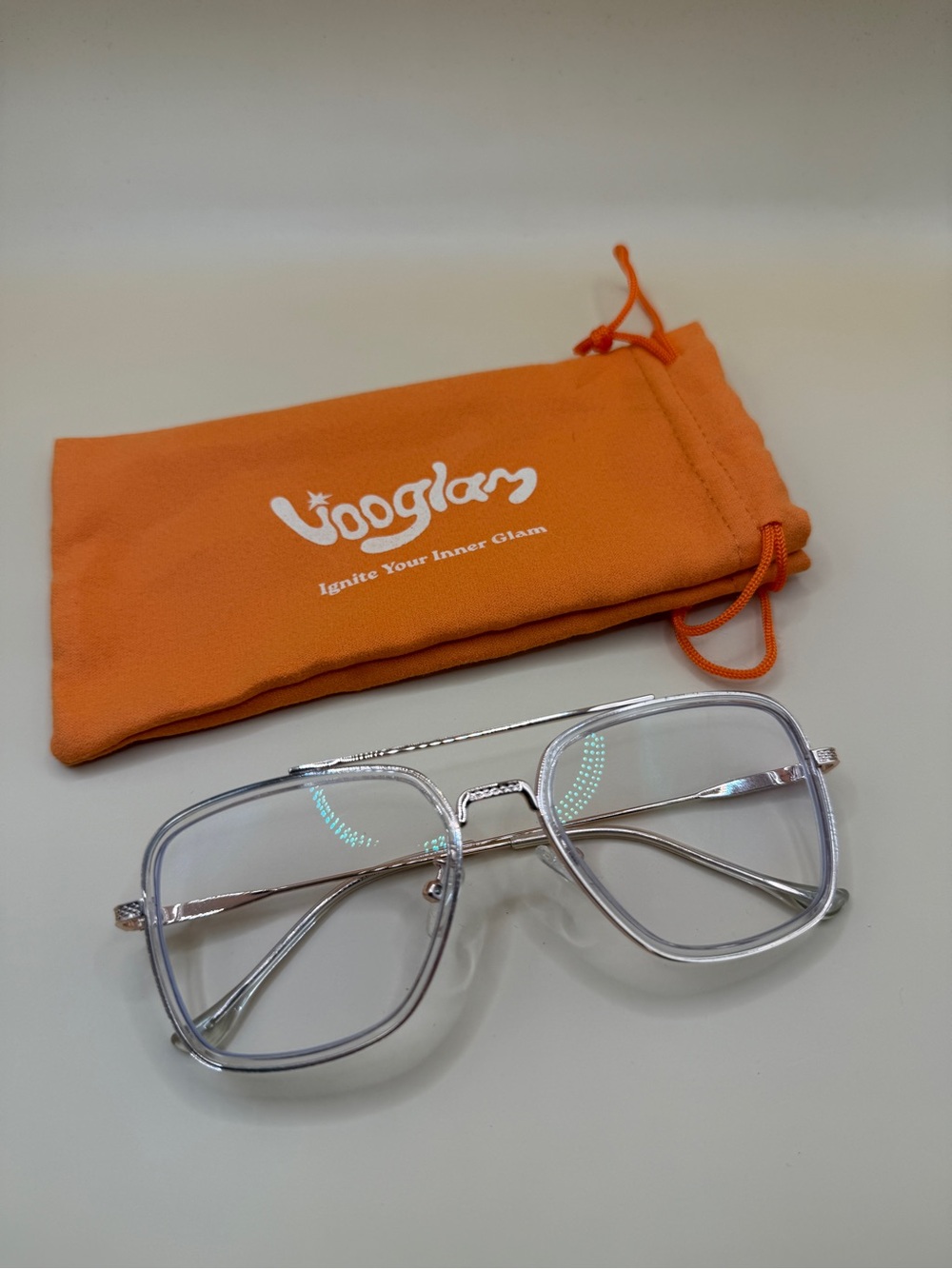 Vooglam Clear Square Glasses Frame, unknown prescription